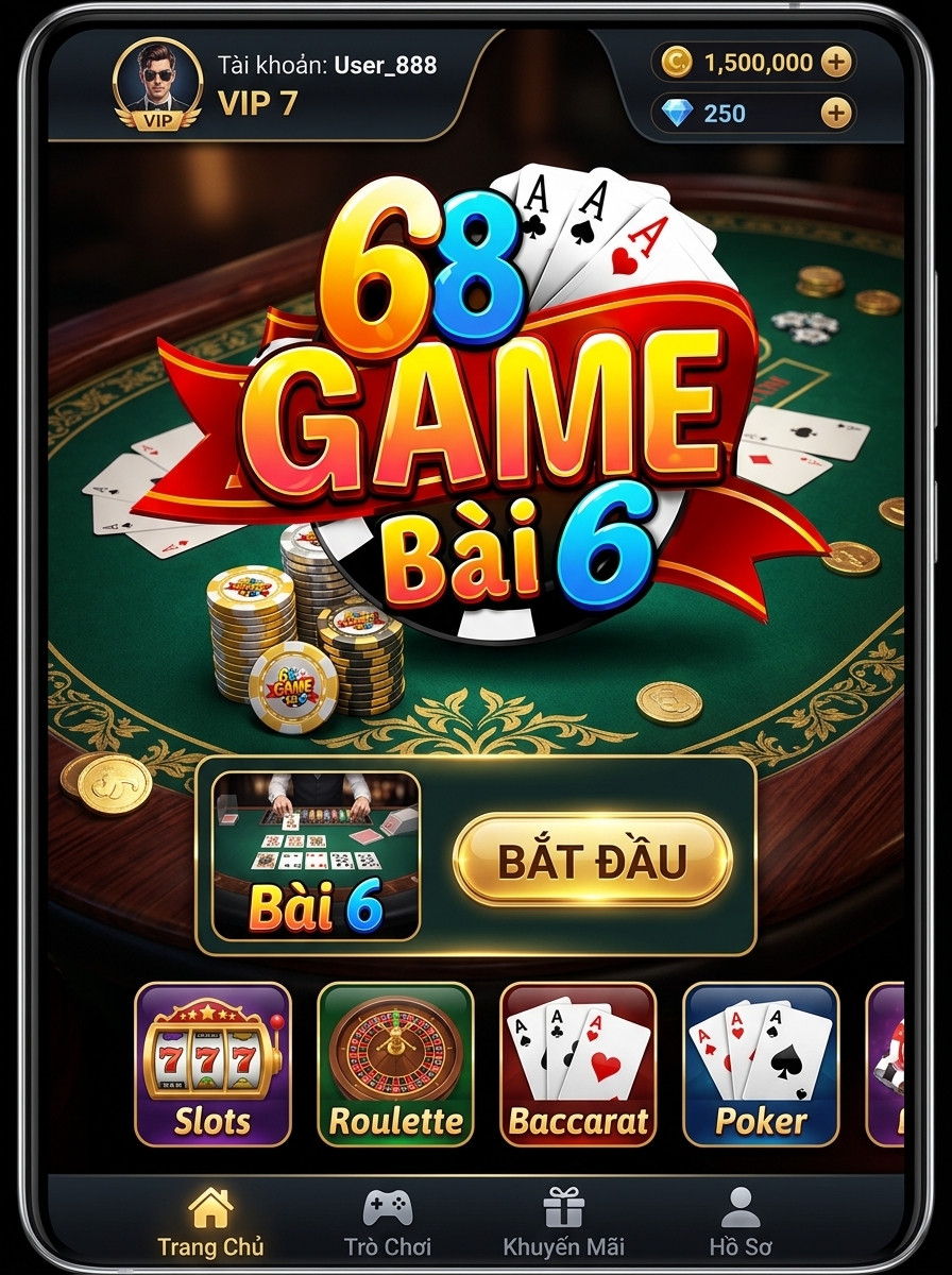 Ứng dụng 68gamebai phiên bản mới nhất trên thiết bị di động